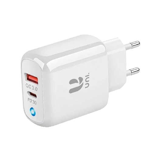 Cargador Unico Dual Usb Tipo(C) Y Usb(A) 30W